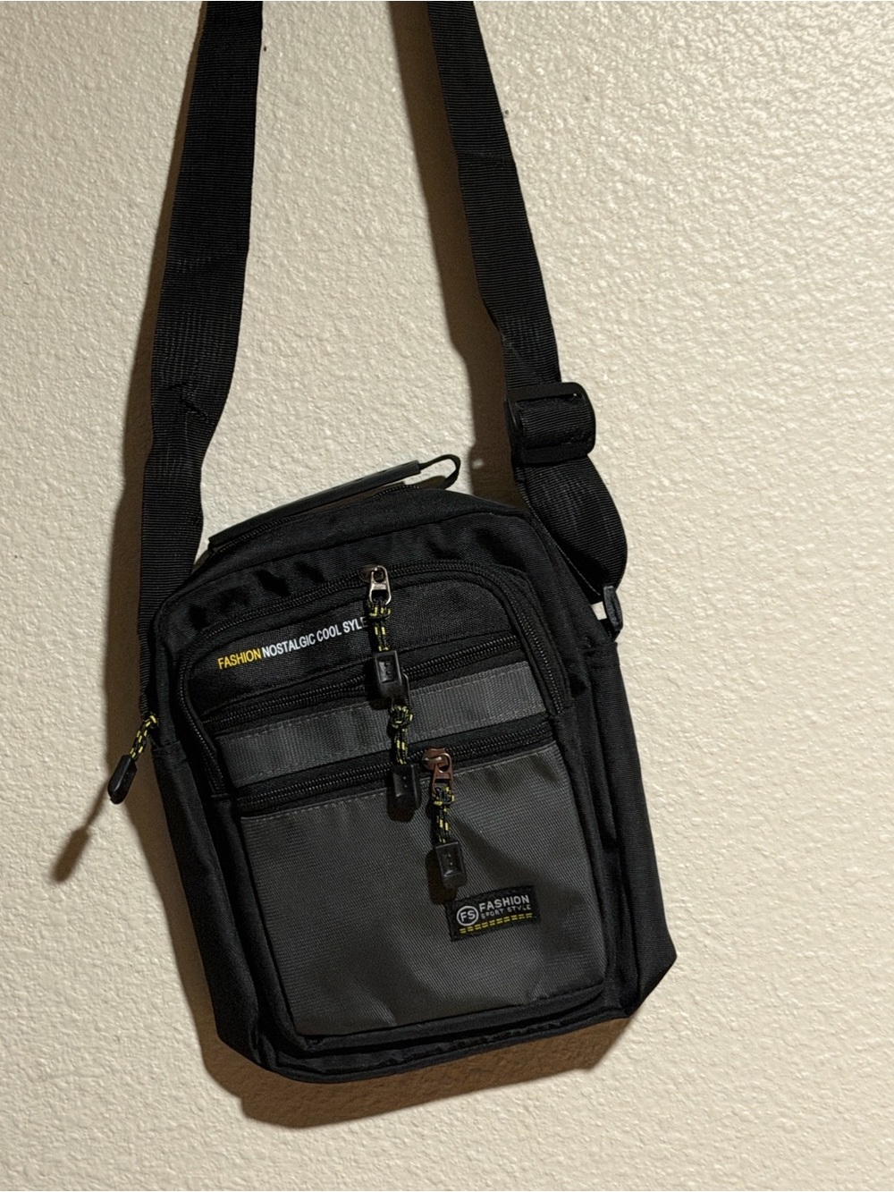 Crossbody Shoulder Bag for Men - Black